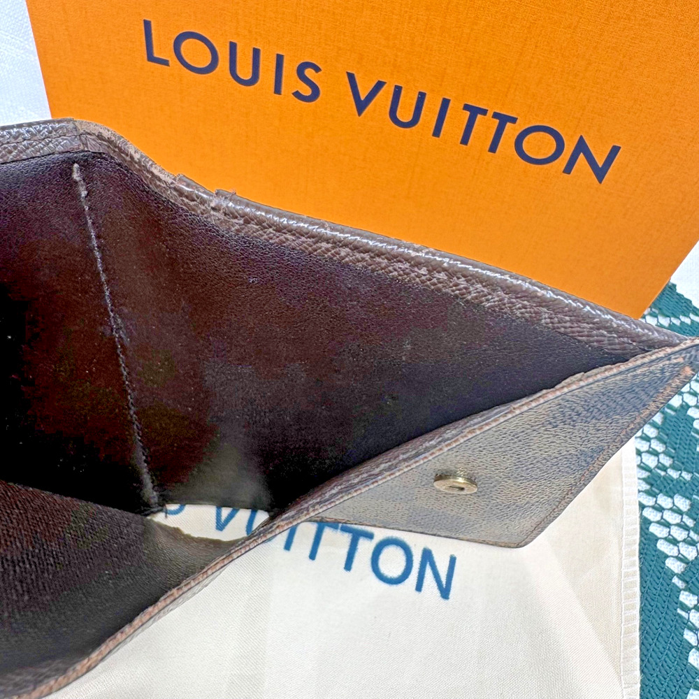 Louis Vuitton LV Damier Ebene Portefeuille Viennois French Kisslock Wallet Brown - Picture 15 of 16